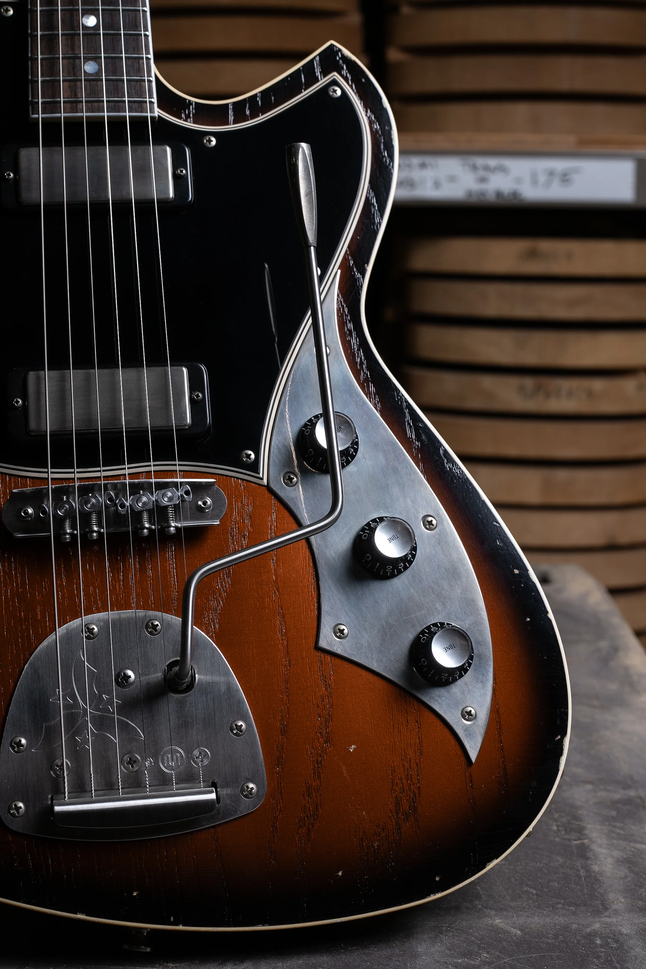Signature MIRIS J - Faded Sparkling Burgundy Burst w/ Amber Back & Sides (4 of 5) - Image 3